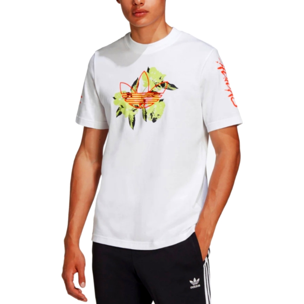 ADIDAS Festivo White Neon Crewneck T-shirt Men's Medium